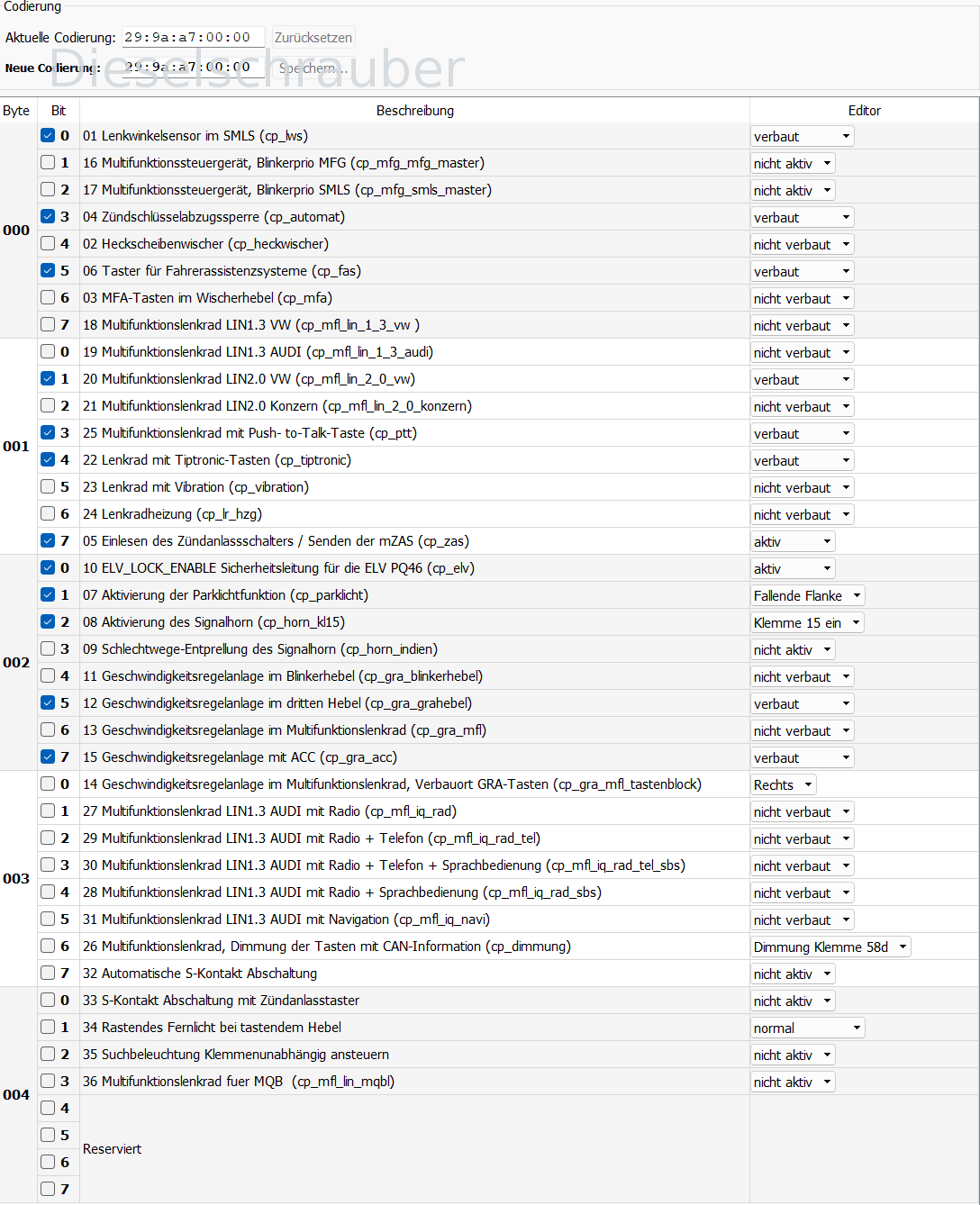 Codierung vom neuen Steuergerät AS , womit zuerst MFL und Hupe funktionierte. Screenshot 2025-05-06 105614.png
