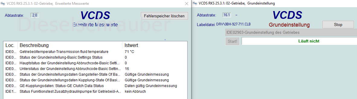 Kalibrierung DQ351 Abgleich DQ381 Error.PNG