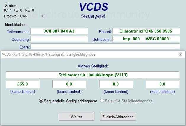 Stellmotor der Umluftklappe V113 ohne Sollwert.JPG