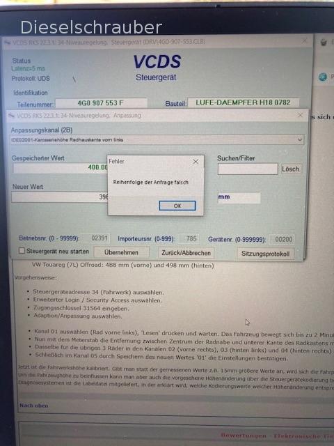 Welcher Niveausensor ist defekt? Audi A6 4G