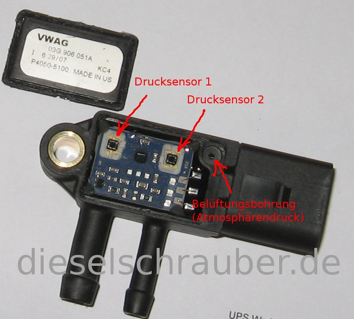 Differenzdrucksensor, Drucksensor Abgas, DPF Fehler