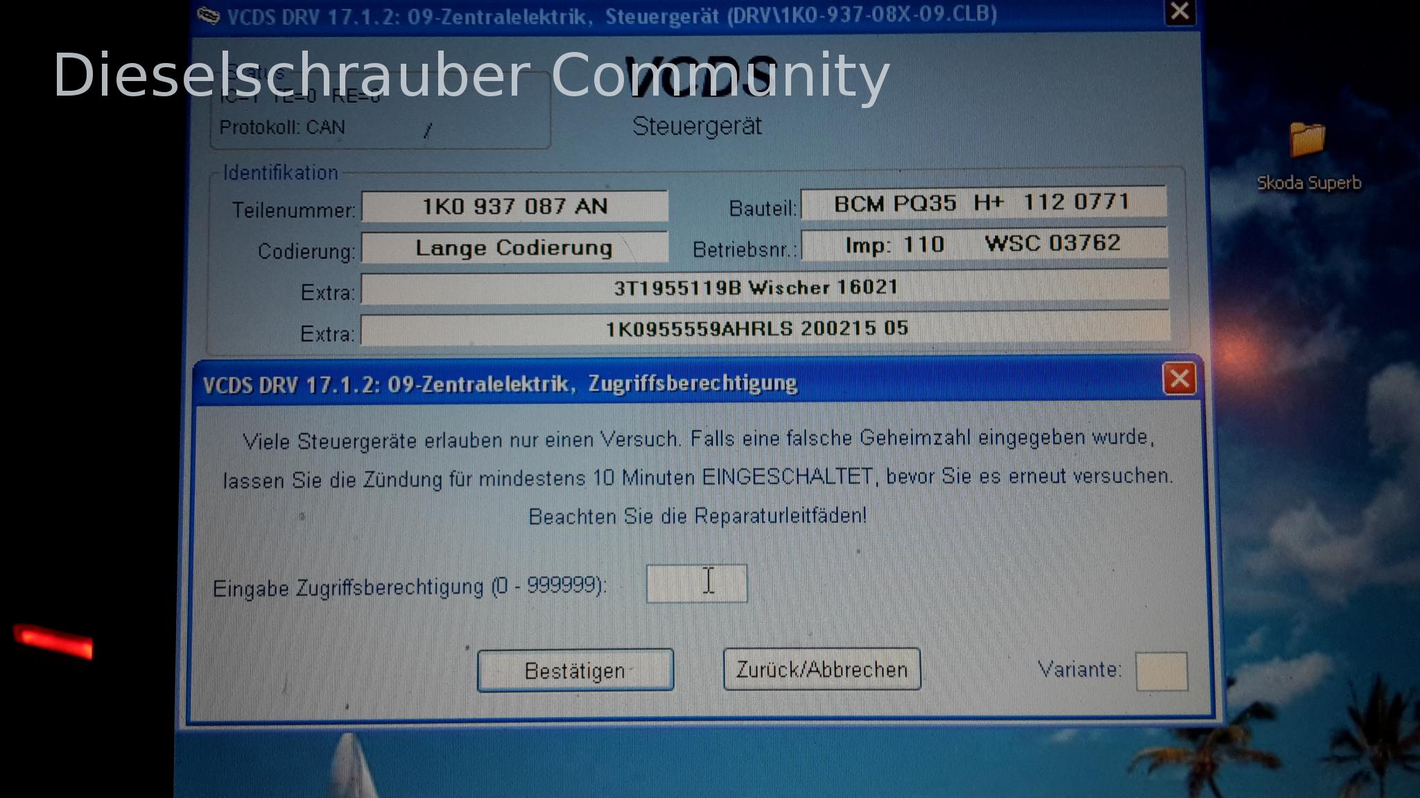 Start-Stop Skoda Superb 3T Fehlender Zugriffscode.jpg