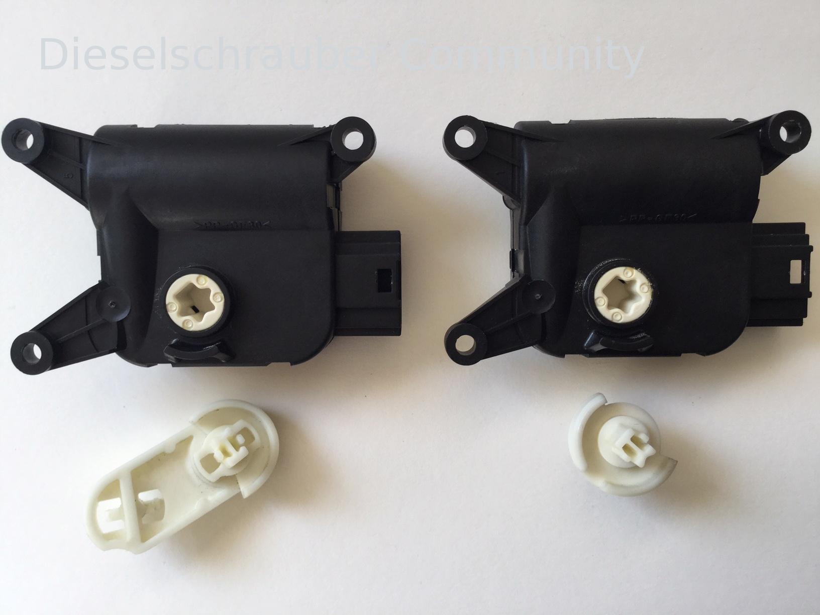 Sind die Stellelemente abgenommen, so wird noch deutlicher, dass die Grundmodule identisch sind. V159 (3C0907511B) und V113 (3C1907511B ) mit abgenommenen Stellelementen.JPG