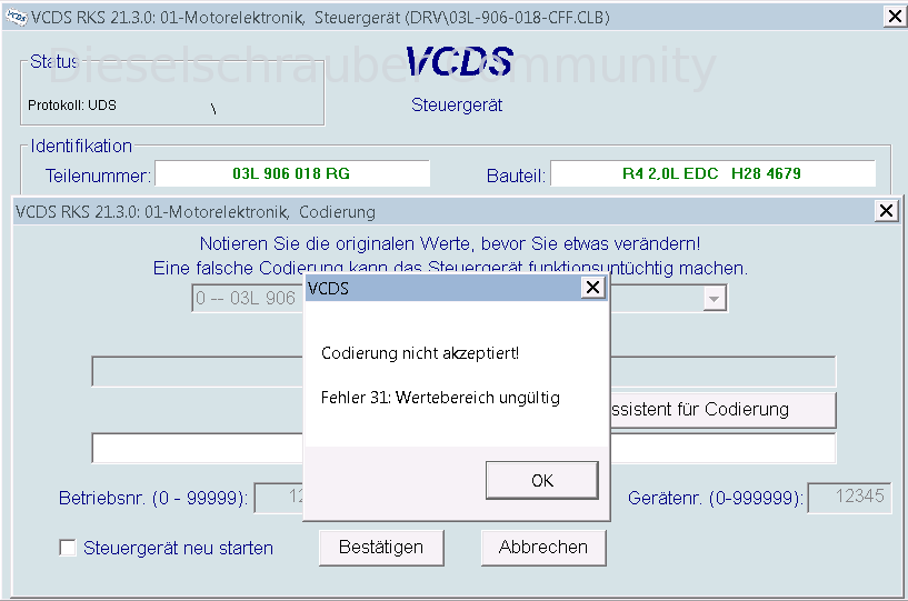 Motorsteuergerät geht nicht auf Schaltgetriebe codieren Schaltgetriebe-Fehler.png