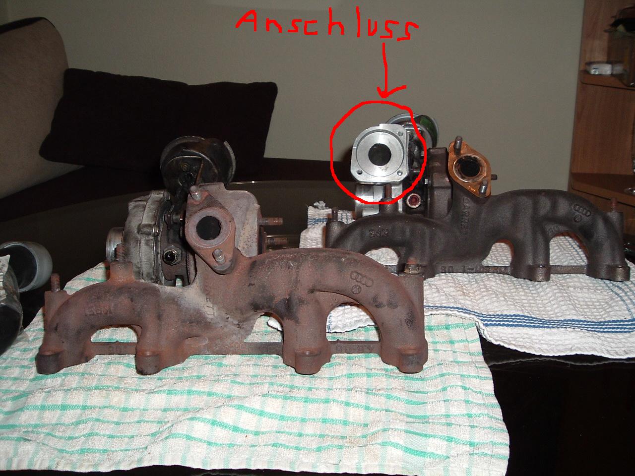 Turbocharger rebuilt... Problem! Laderanschluss.JPG